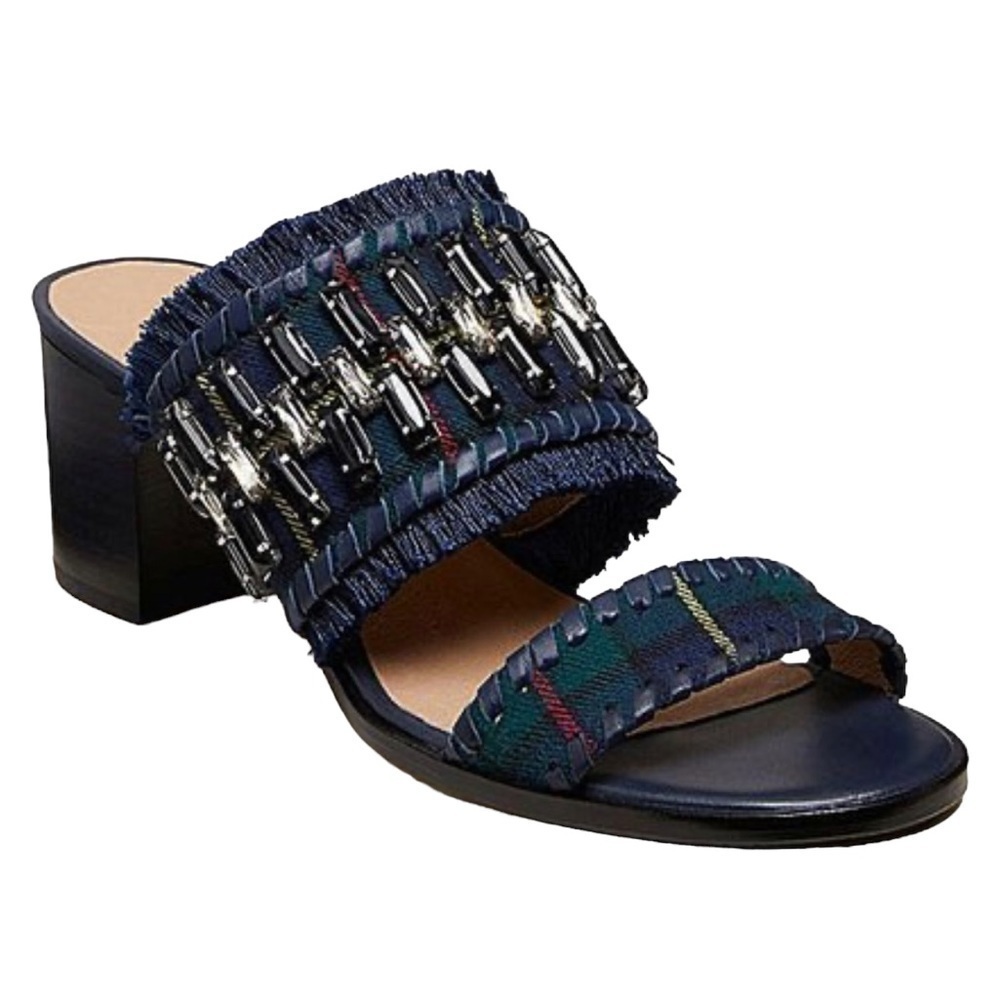 Jack Rogers Midnight Tartan Rhinestone-Accent Beatrix Sandal